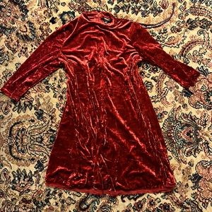 Red velvet dress
